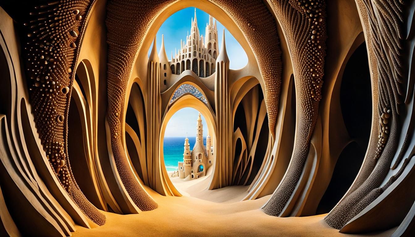Underground Sand Cityscape in Gaudi-Escher Style