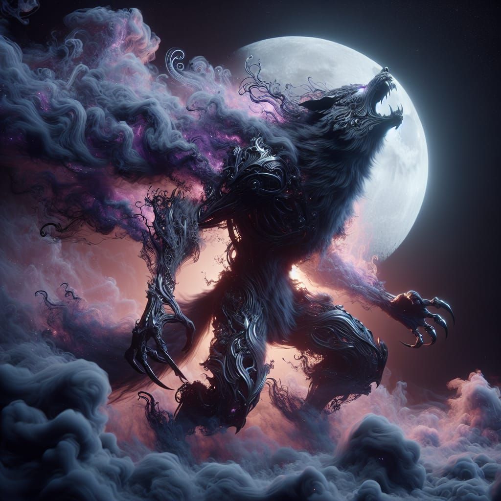 Armored Werewolf Transformation in Fantasy Concept Art