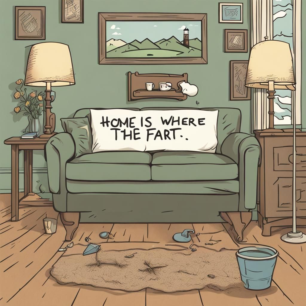 Funny Home Quote: Home is Where the Fart Is