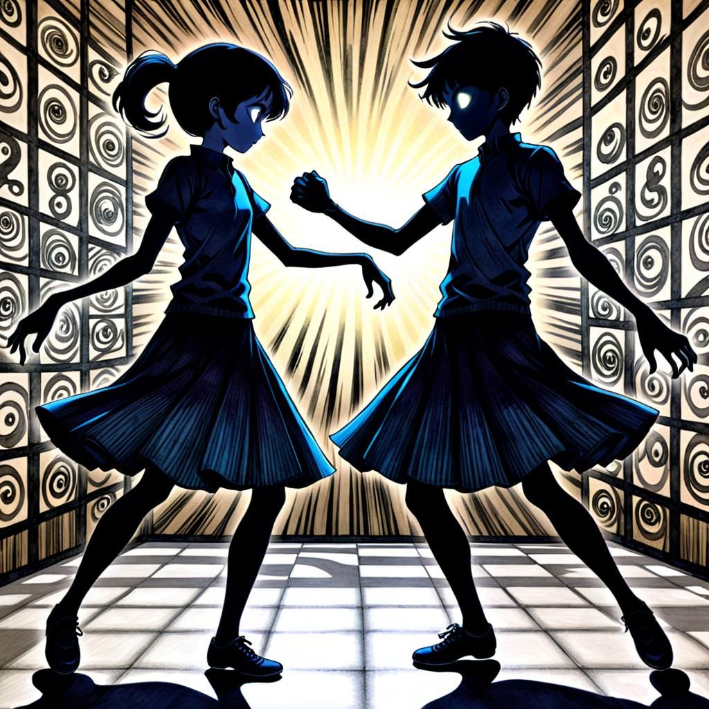 Dancing Shadows in Anime Style