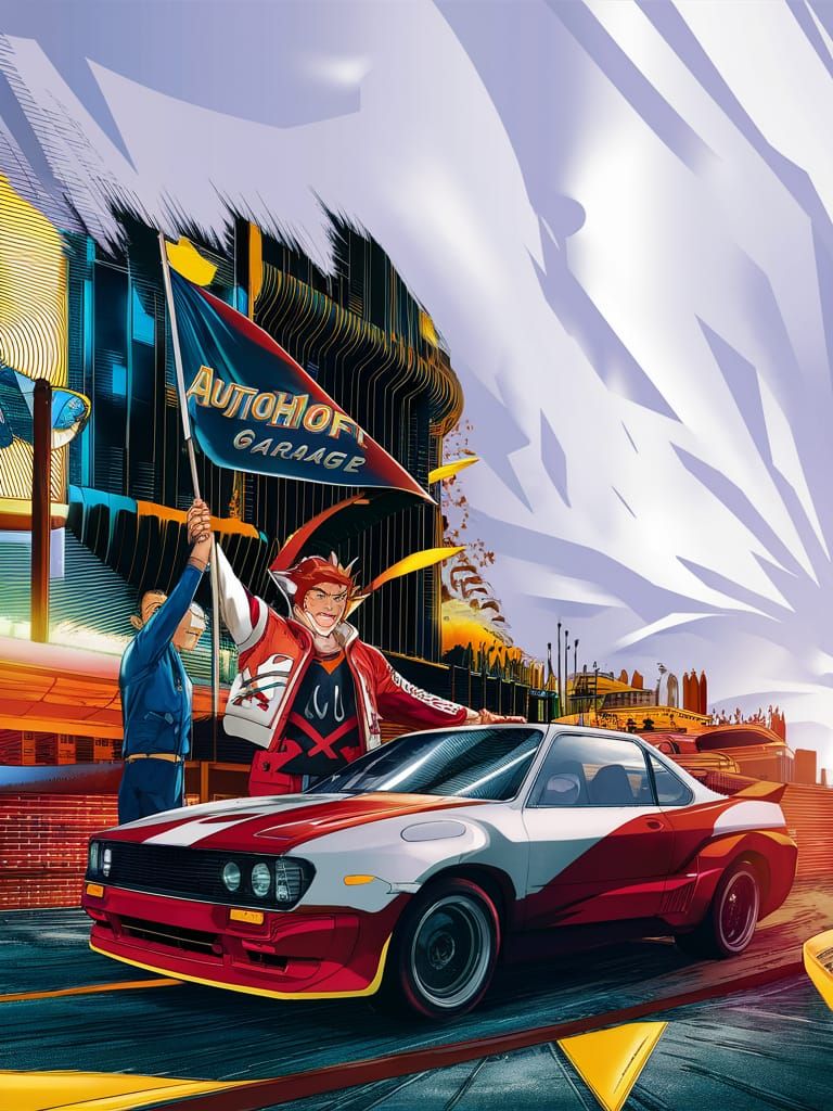 Anime Style Image of Carro at Autohoff Garage