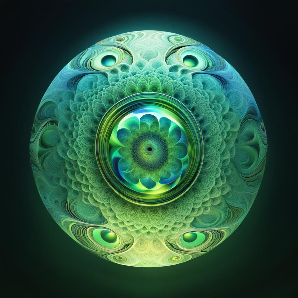 Mesmerizing Fractal Orb with Geometric Patterns