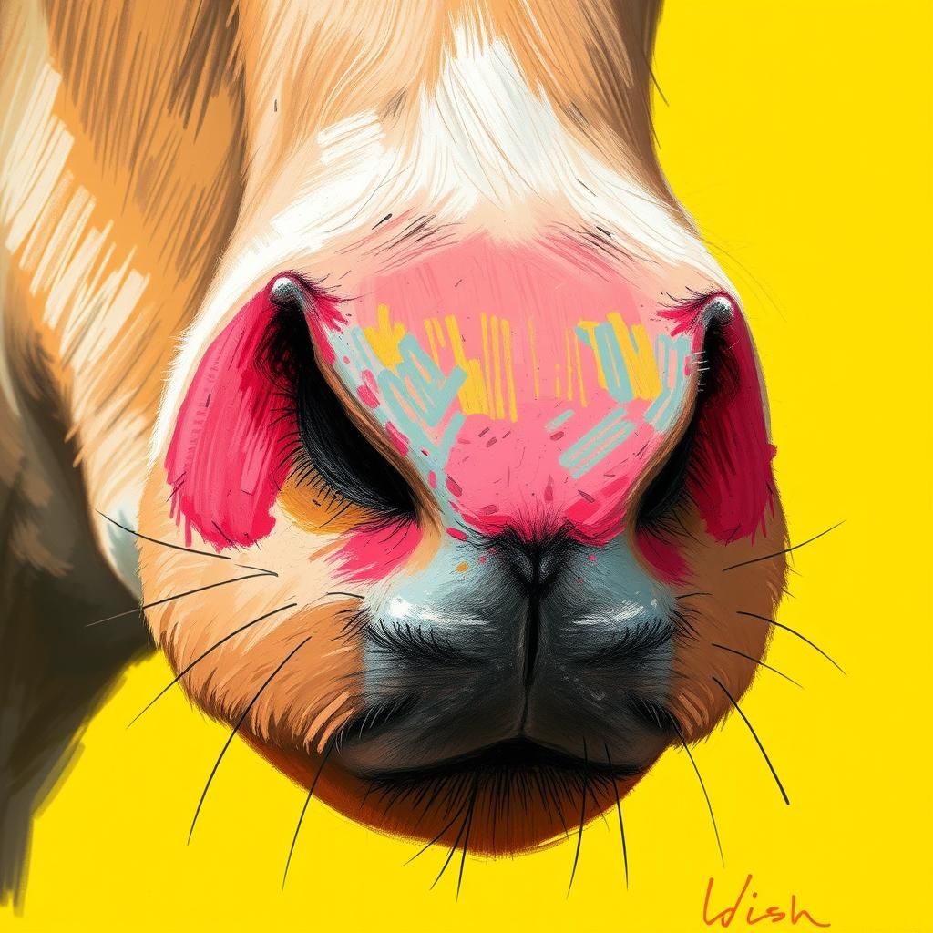 Colourful Nose with Bold Lines in Digital Painting Style