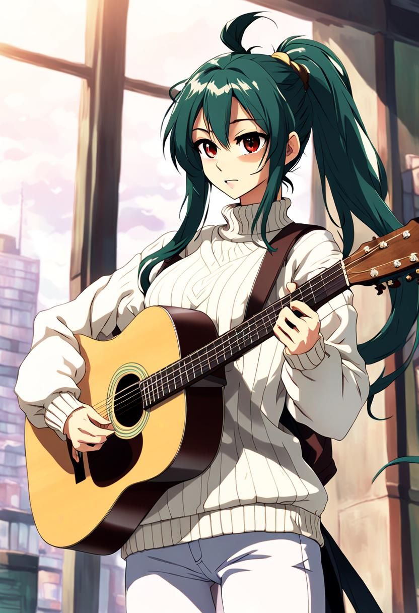 Sailor Moon Inspired Magical Girl with Guitar