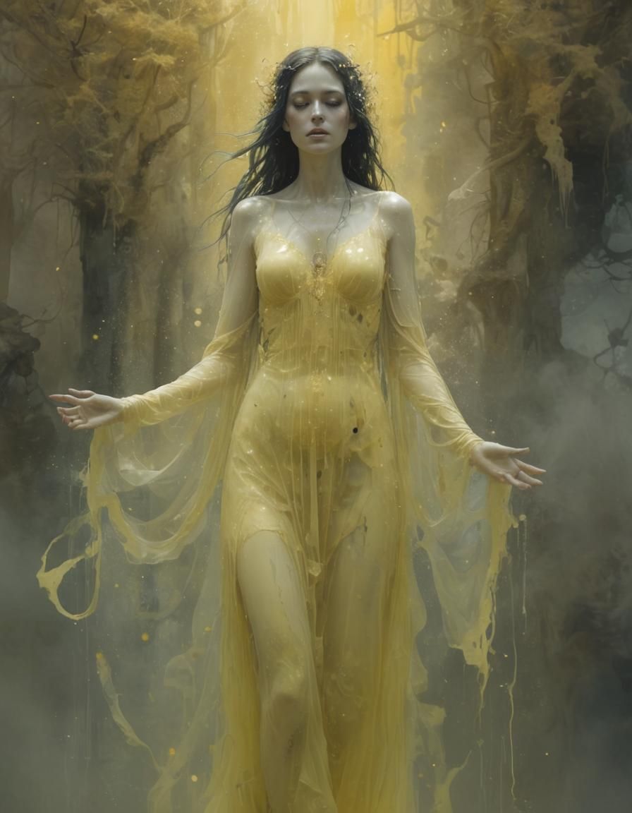 Mystical Ghost Woman in Dreamy Light, Fantasy Art