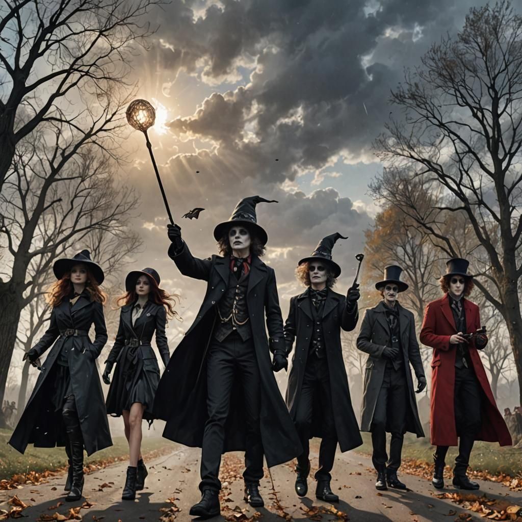 Weather Wizards in a Dark Fantasy Style