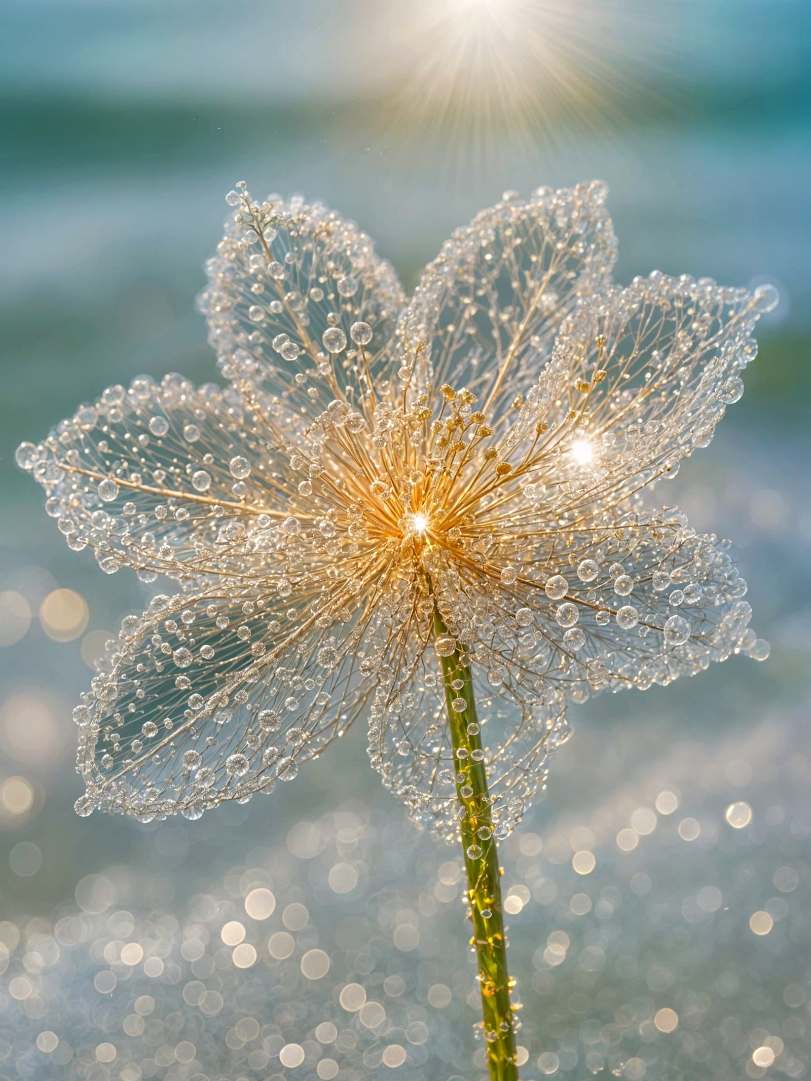 Sparkling Water Flower in Ethereal Light