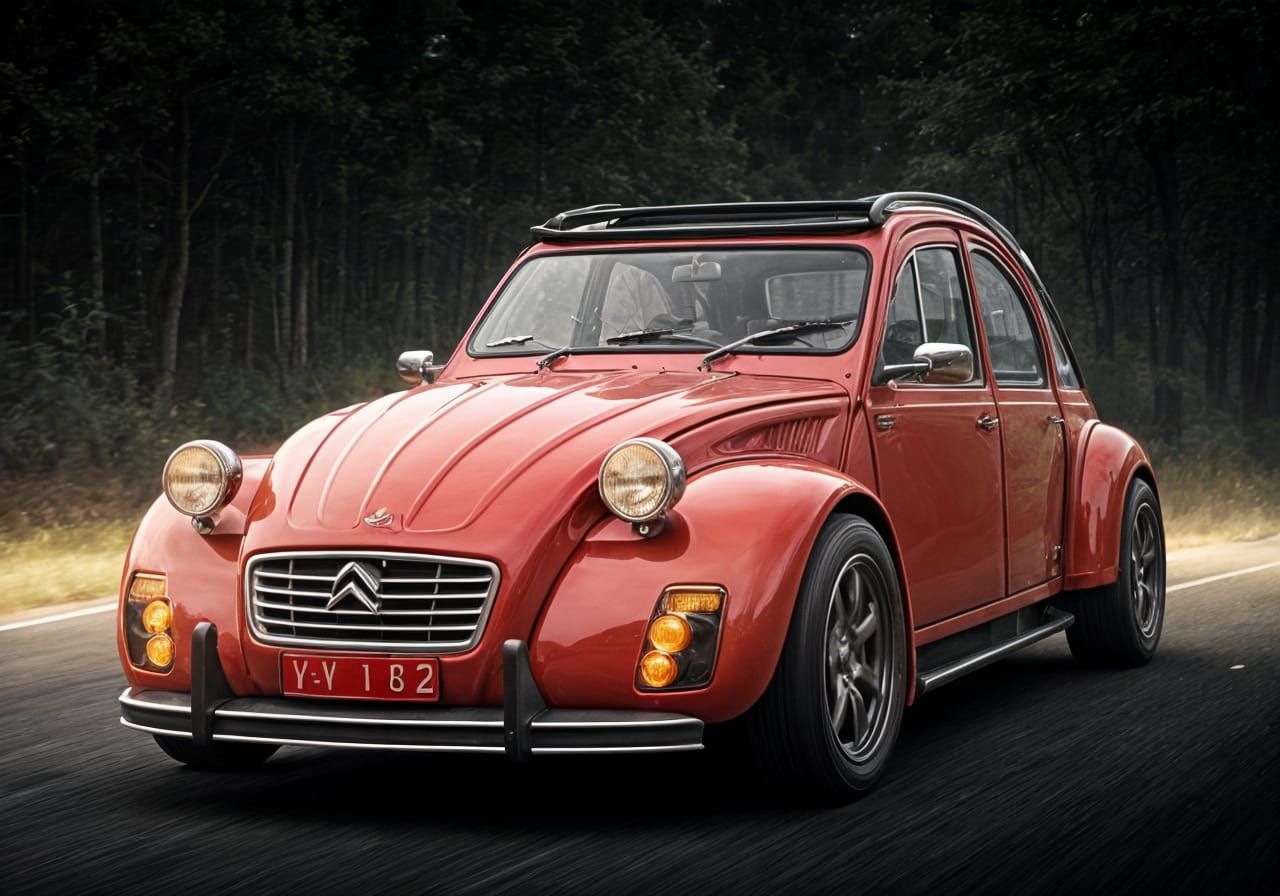 Citroën 2CV Hypercar Concept in Stormy Sunshine