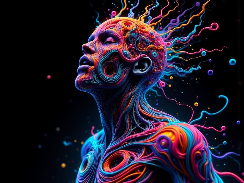 Emotional Neon Explosion in a Jordan Grimmer Style