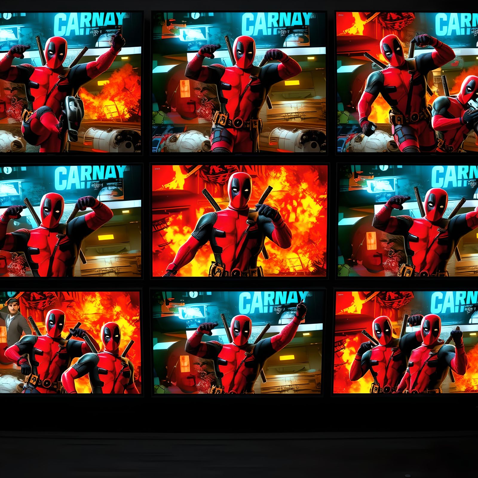 Deadpool Multiverse: Hyperrealistic TV Screen Wall