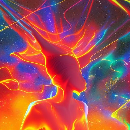 Astral Cosmic Illustration: World Engulfed in Fire