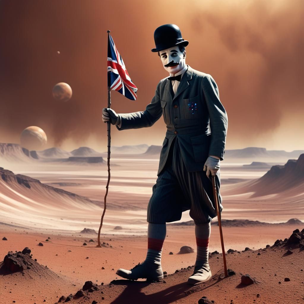 Chaplin on Mars: Surreal Matte Painting