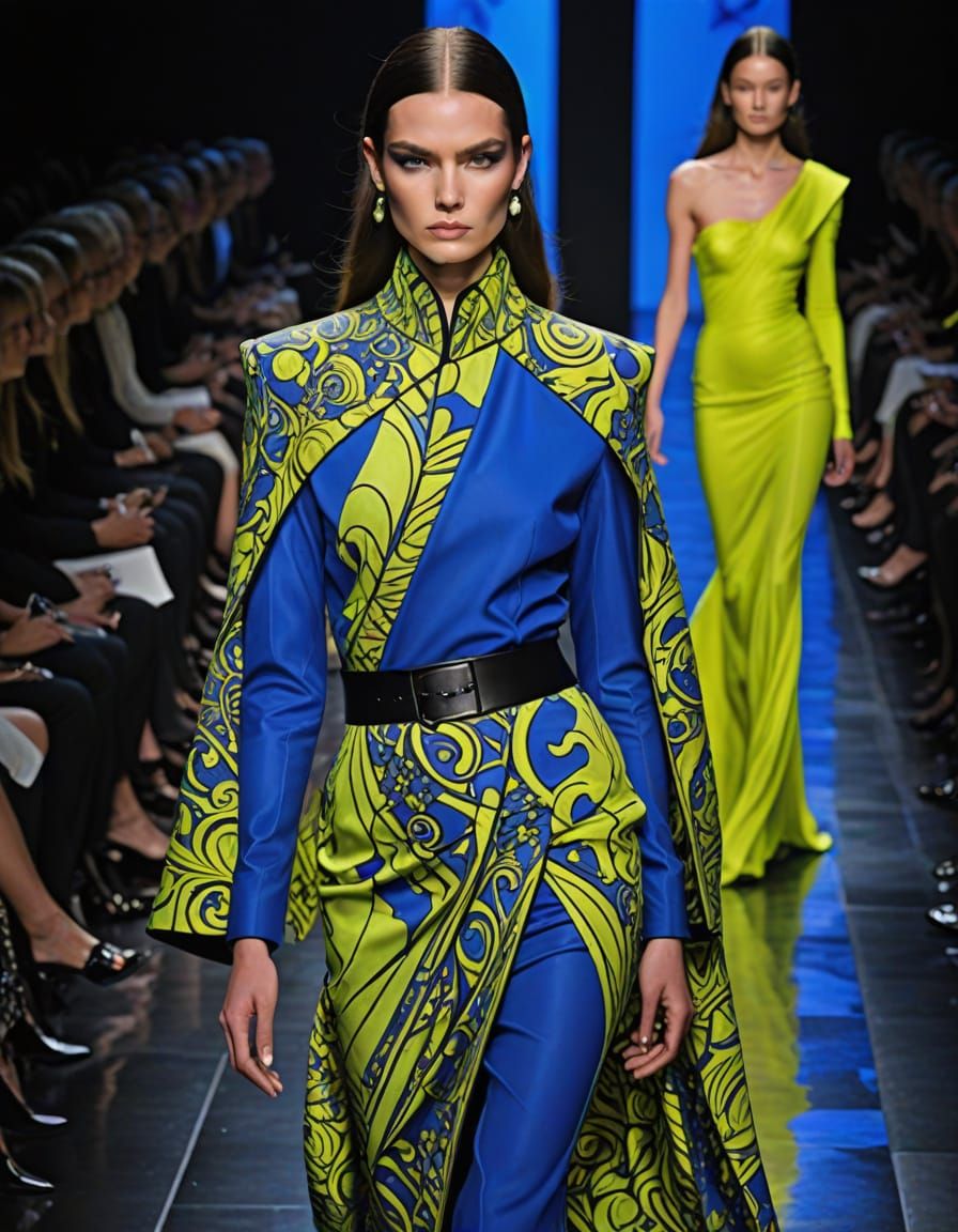 Extravagant Model Catwalk in Electric Neons