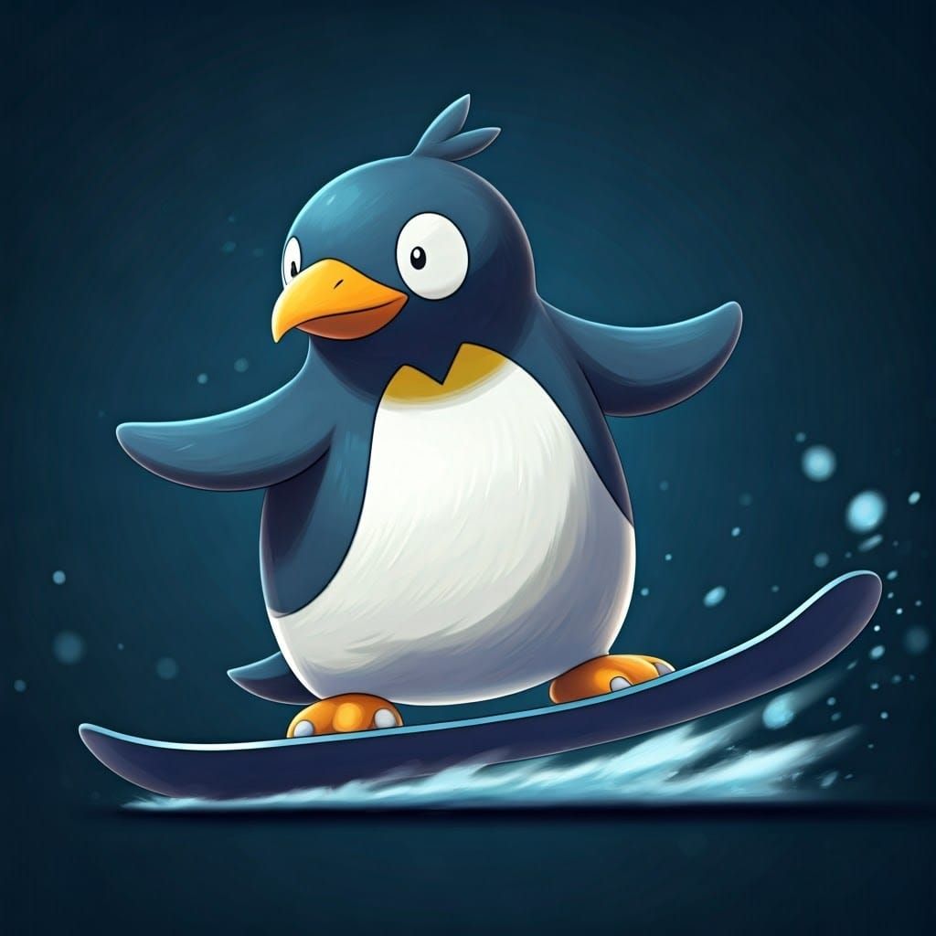 Playful Fakemon Tumbles Down Icy Slopes in Pokémon Art Style