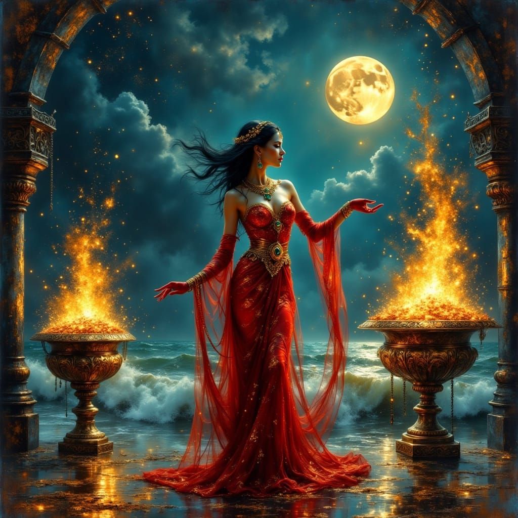 Golden Moonlit Dance of the Exotic