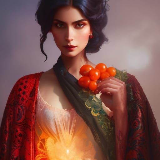 Villager Woman Portrait in Fantasy Art Style