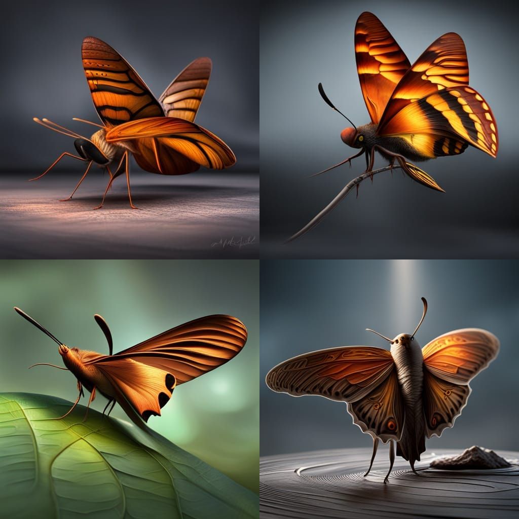 Photorealistic Ancient Temple Moth in Volumetric Lighting