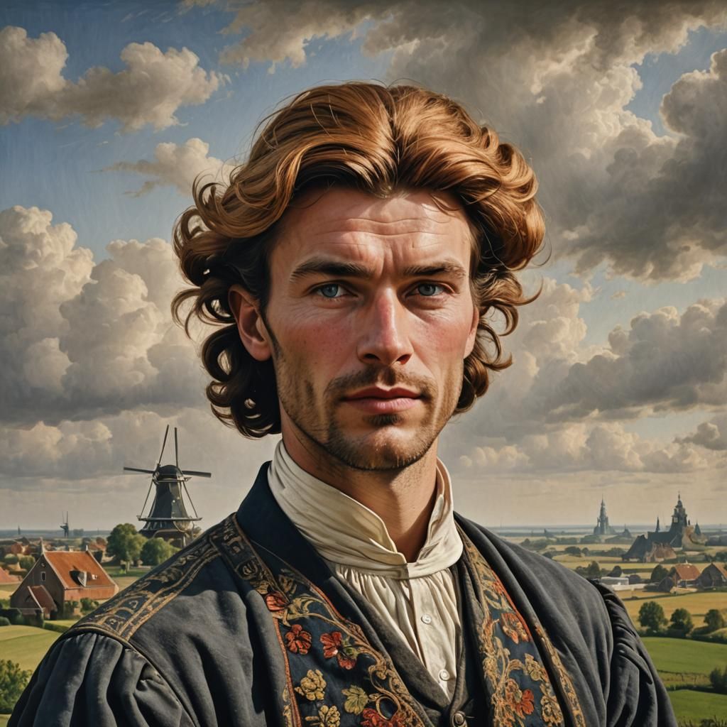 Classic Dutch Portrait in the Style of Old Masters