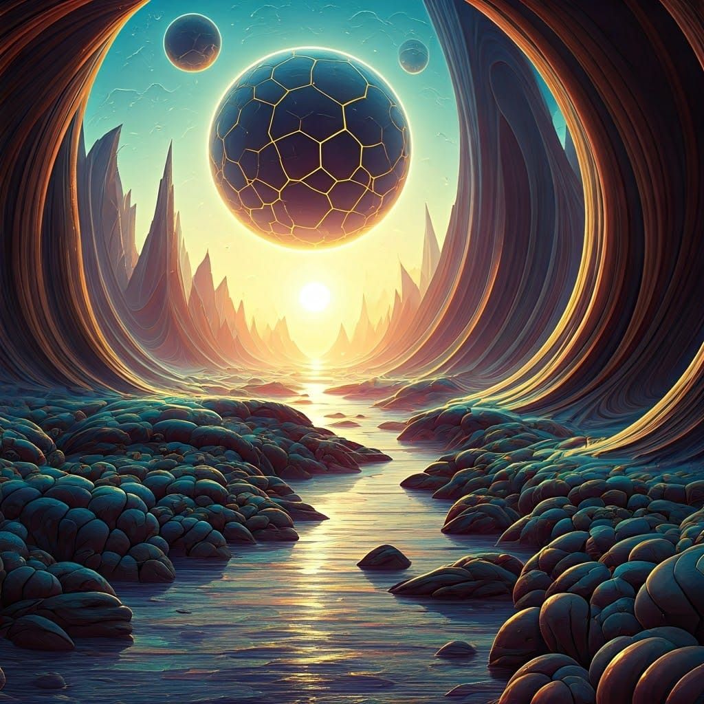 Mystical Alien World with Bioluminescent Flora