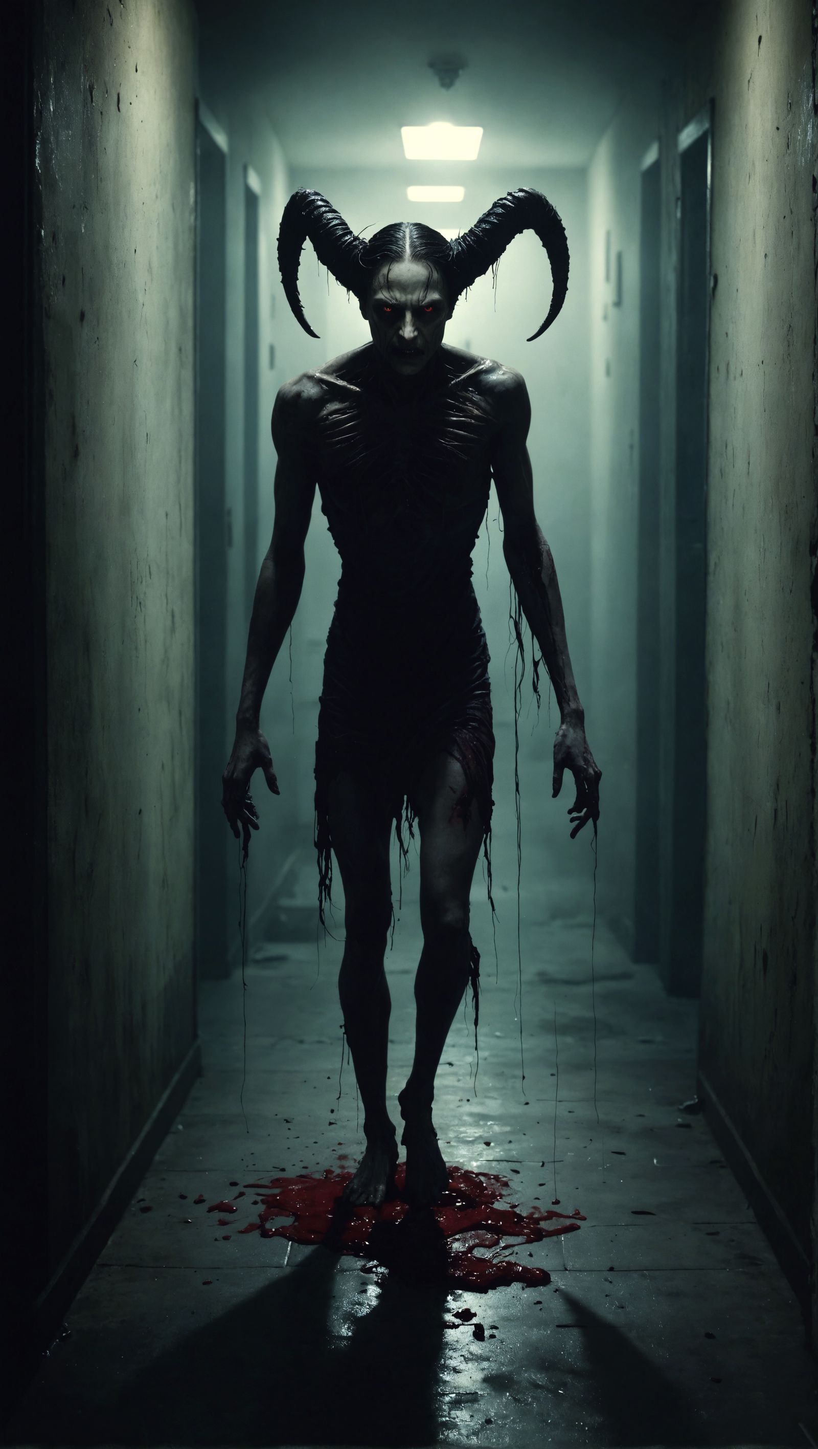 Eerie Demonic Possession Scene in Morbid Style