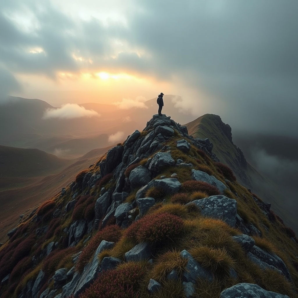 Scottish Highlands Contemplation: Hyperrealistic Cinematic L...