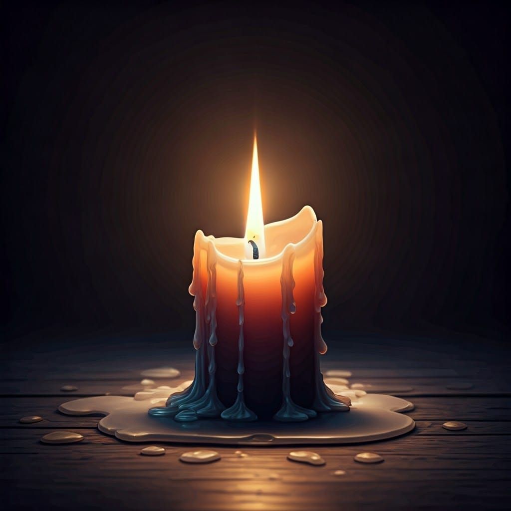 Moodlit Candle in Melancholy Stillness