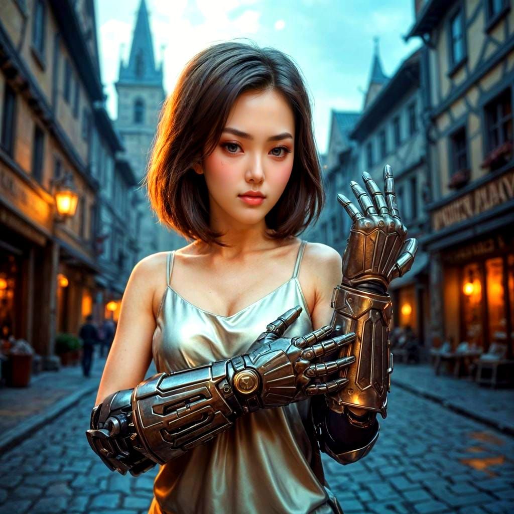 beautiful russian-korean woman wearing tank top shirt with g...