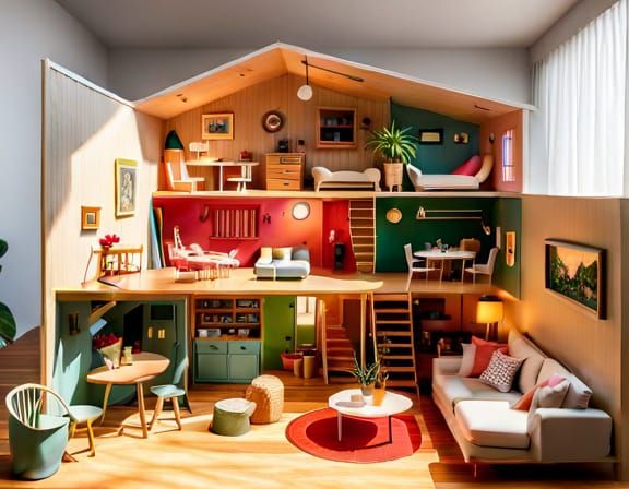 Enchanting Miniature Scenes: An AI-Generated Artwork