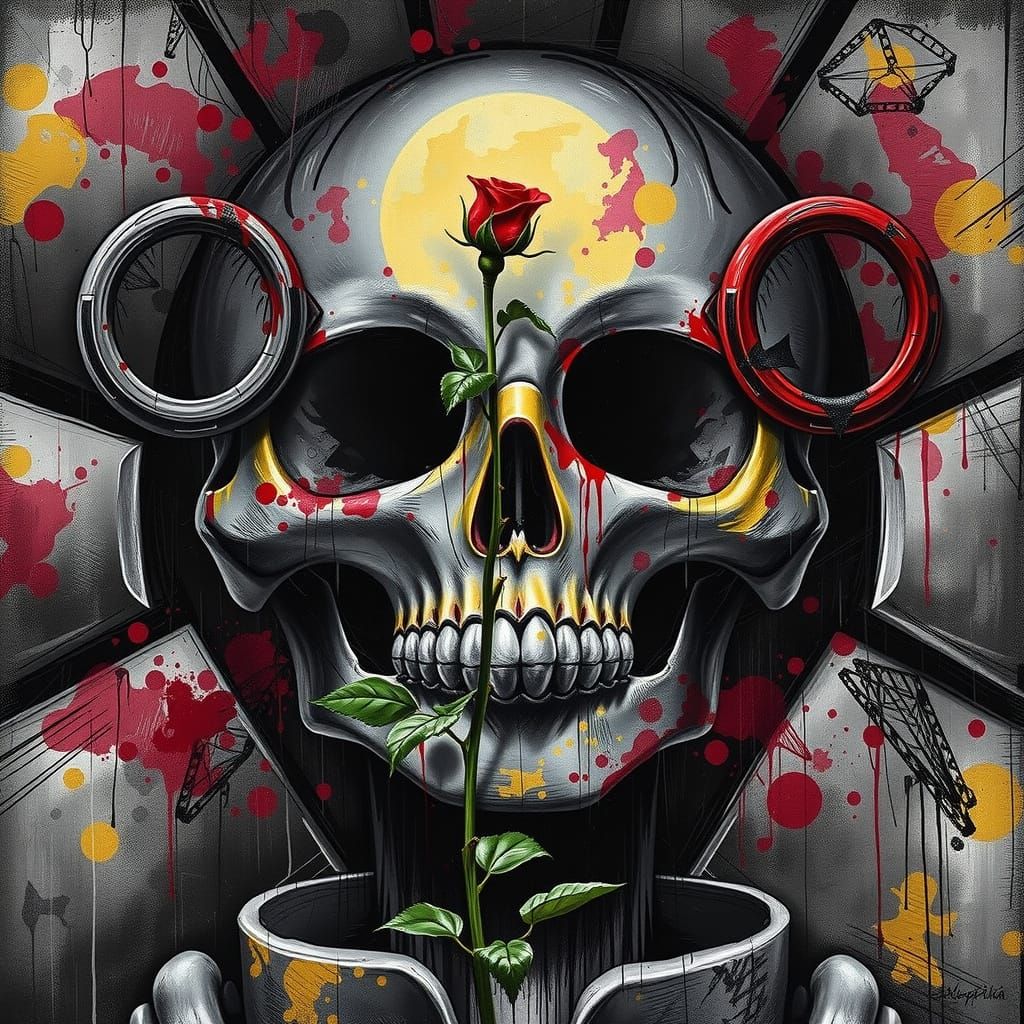 Vibrant Red Rose Defies Oppressive Grayscale Identity