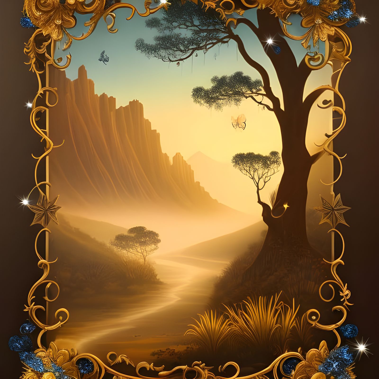 Australian Outback Fantasy: Sparkling Desert Illustration