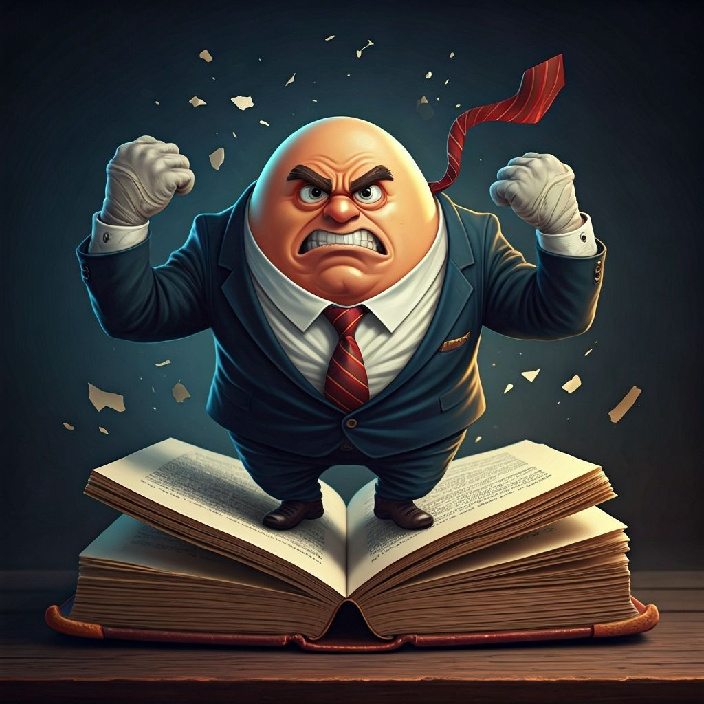 Egg Man Bursts from Book in Retro-Futuristic Style