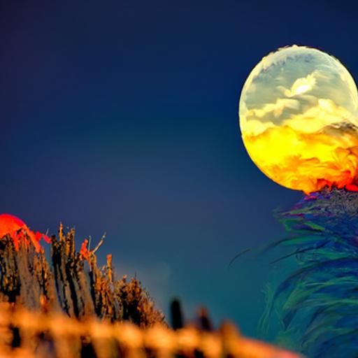 Tranquil Moonrise at Night