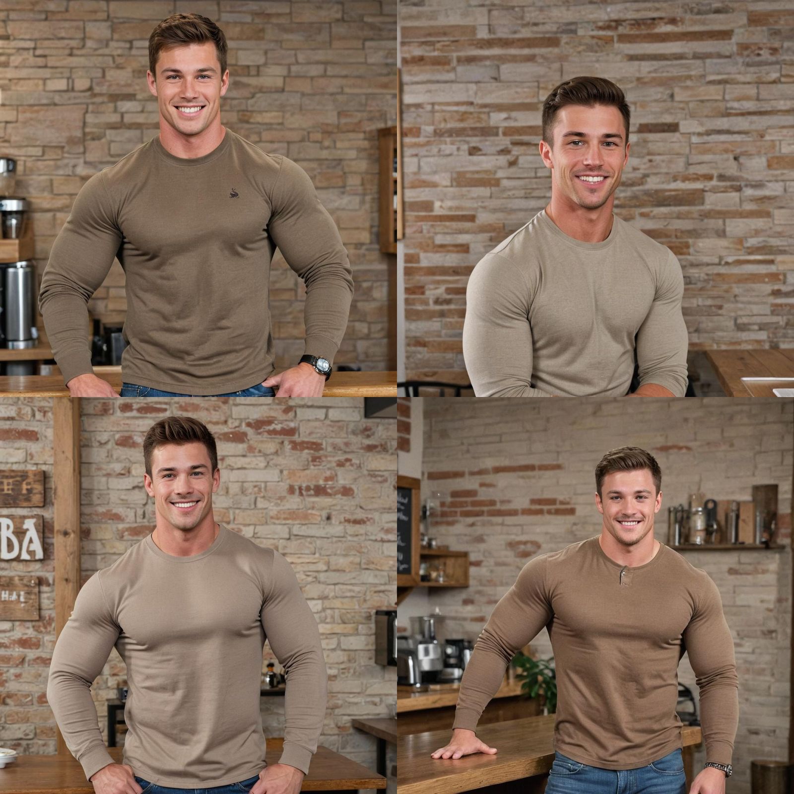 Frat Guy Bodybuilder Portrait with Bokeh Effect