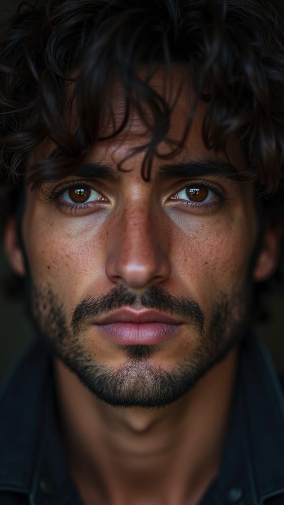 Intense Brown Eyes in Moody Photography