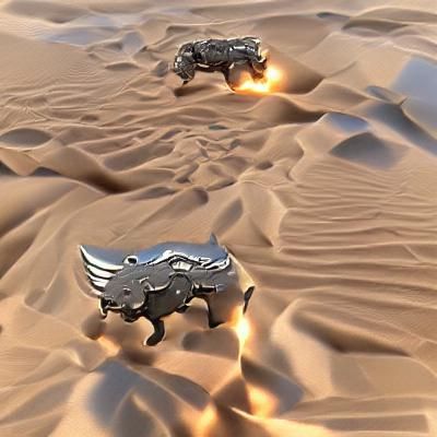 Metal Warthog in Metallic Desert, Unreal Engine