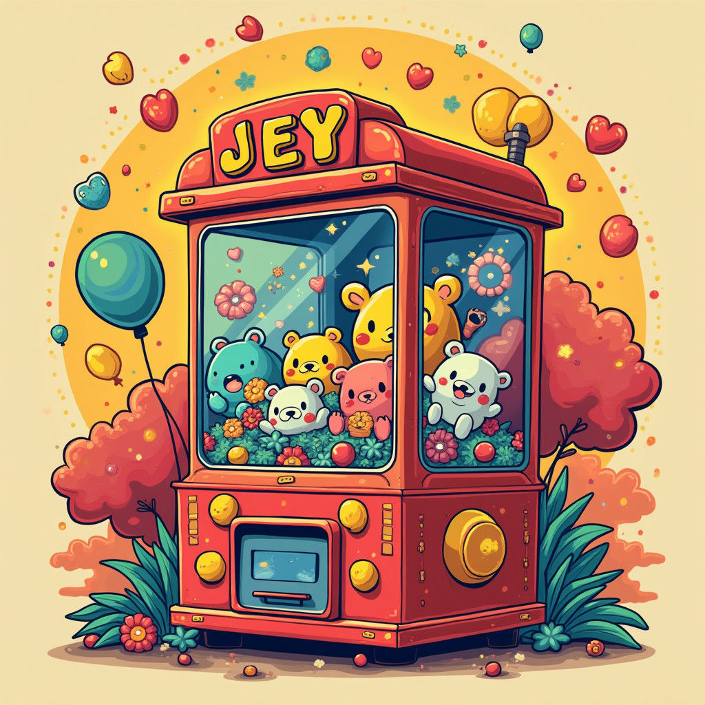 Colorful Happiness Machine Logo in Manga Style