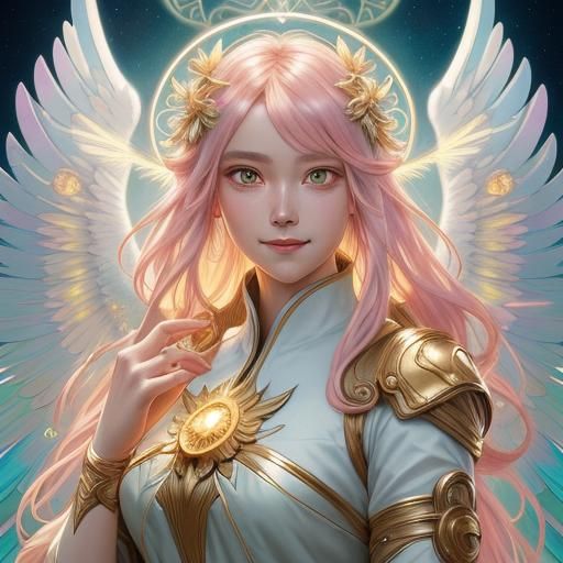 Cute Alien Angel Girl in Manga Style