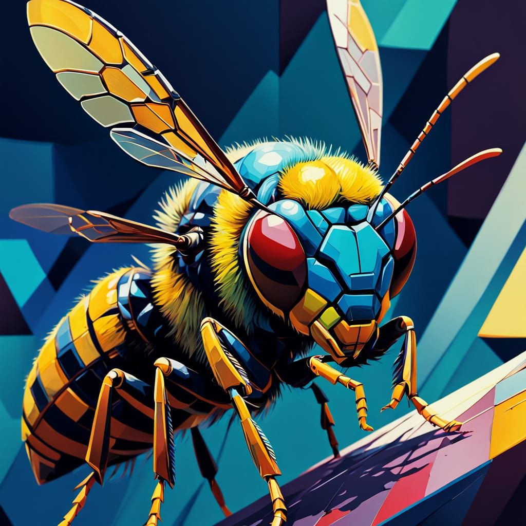 Cubist Geometric Wasp