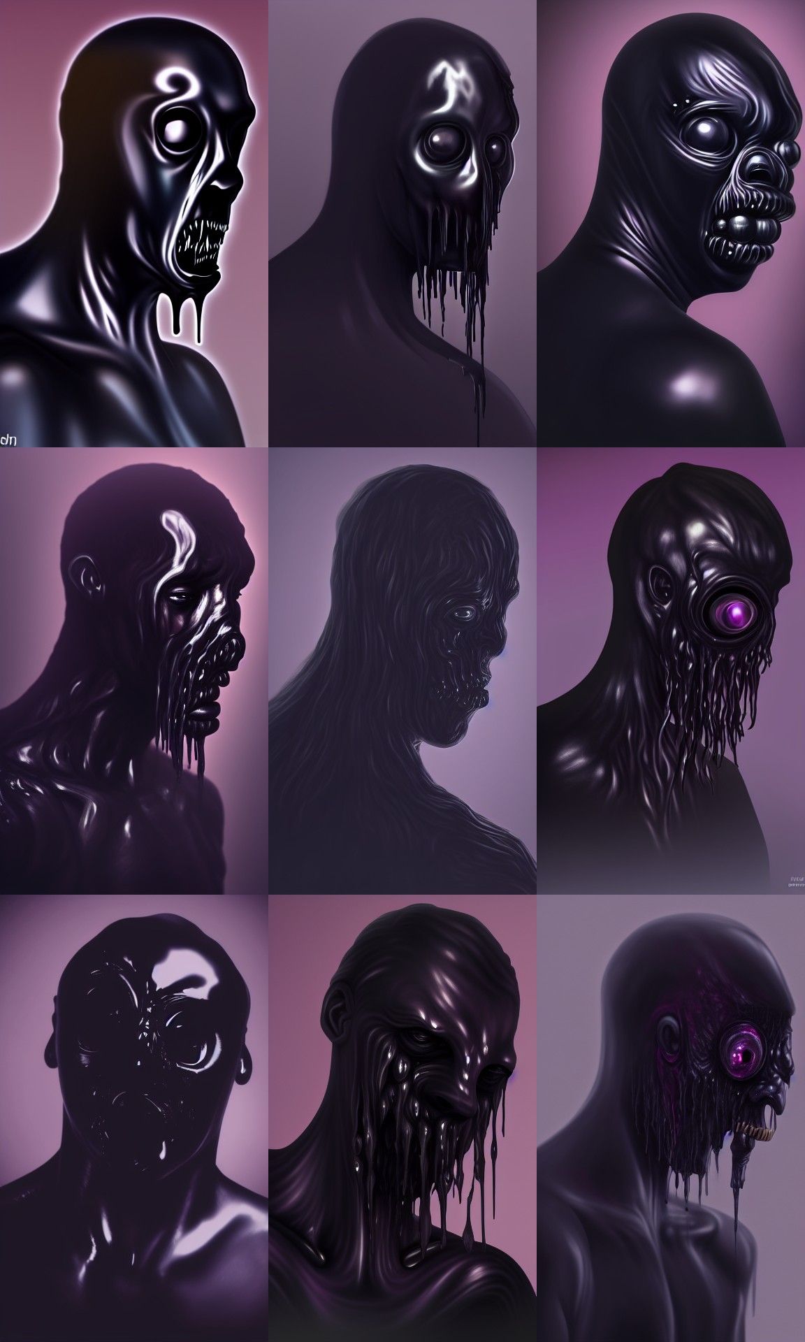 Oily Black Ooze Monster Portrait