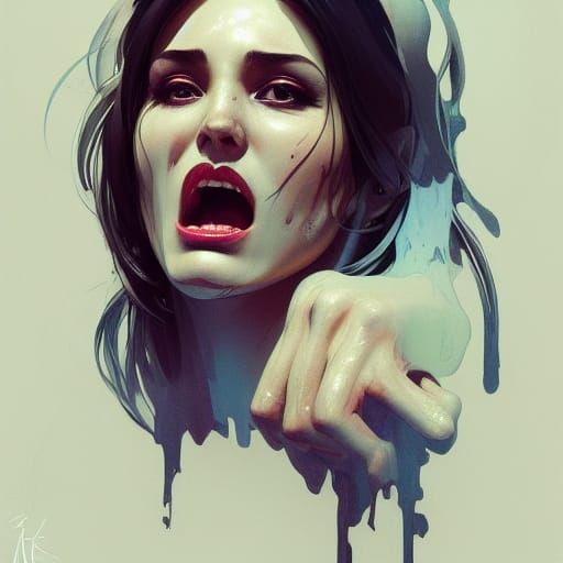 Hyperdetailed Portrait of a Scream in Artgerm Style