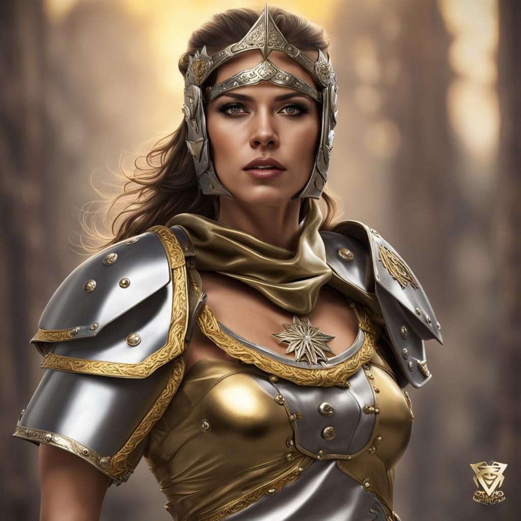 High Quality Warrior Woman in Gold and Silver
