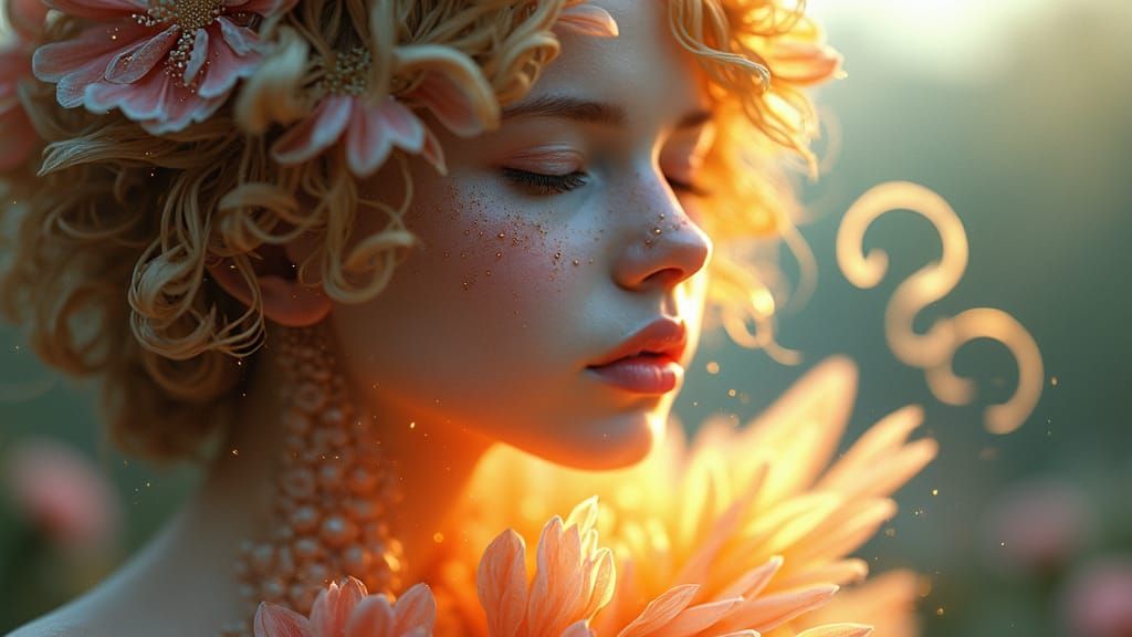 Ethereal Being Blooms in Vibrant, Surreal Colors