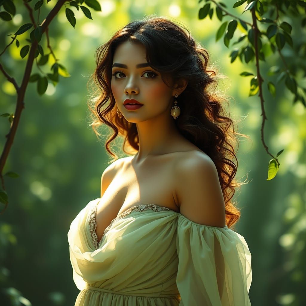 Gemstone Woman in Alphonse Mucha Style