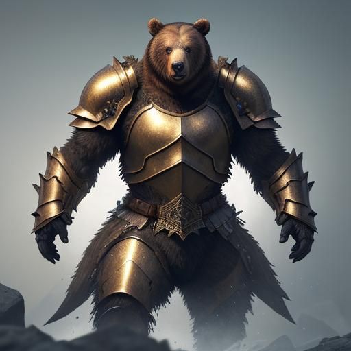 Noble Bear Warrior in Gold Armor