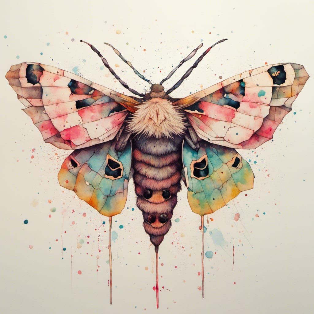 Watercolor moth