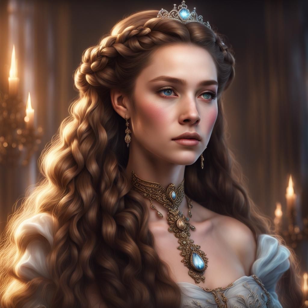 Princess with Braided Hair in Fairycore Style