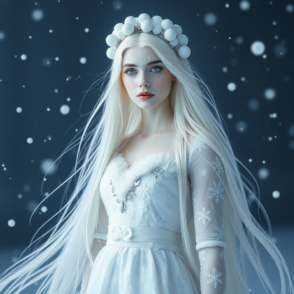 Ethereal Snow Goddess Mallory in Winter Wonderland