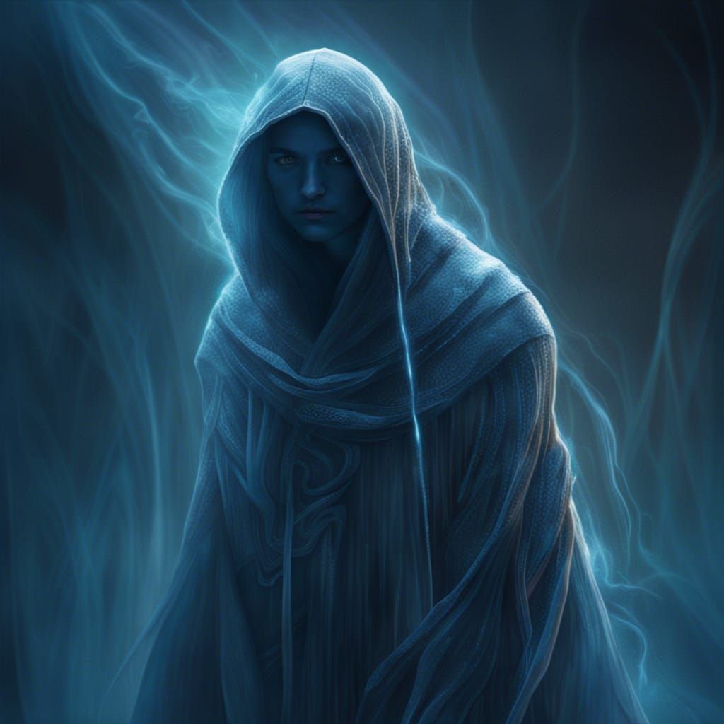 Ethereal Frozen Ghost in Dreamlike Midnight Setting