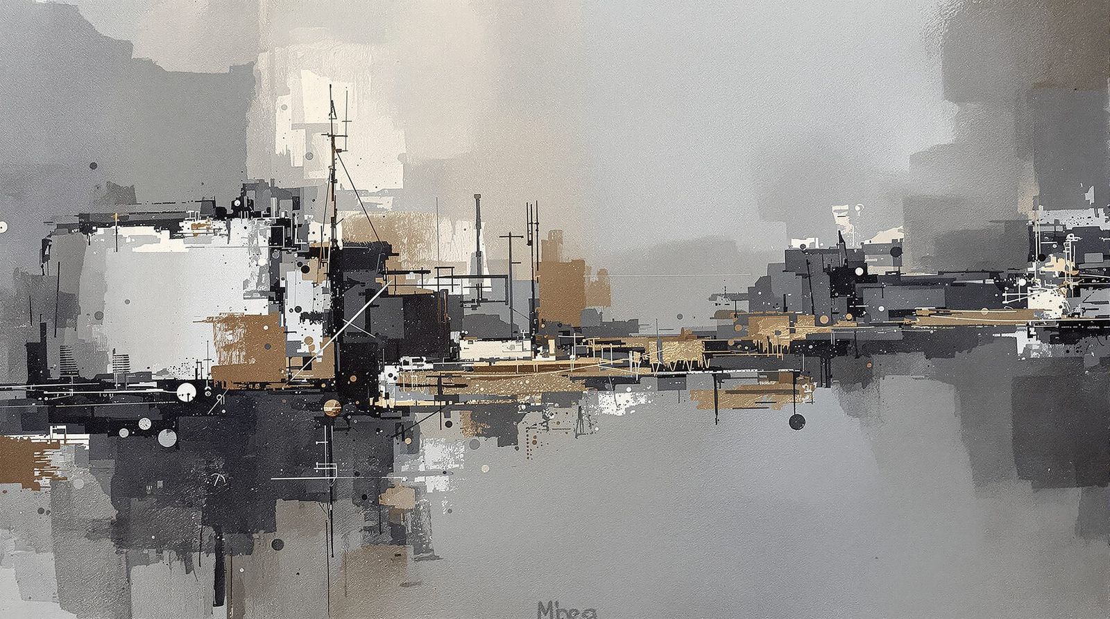 Industrial Base with Metallic Accents and Pastel Washes