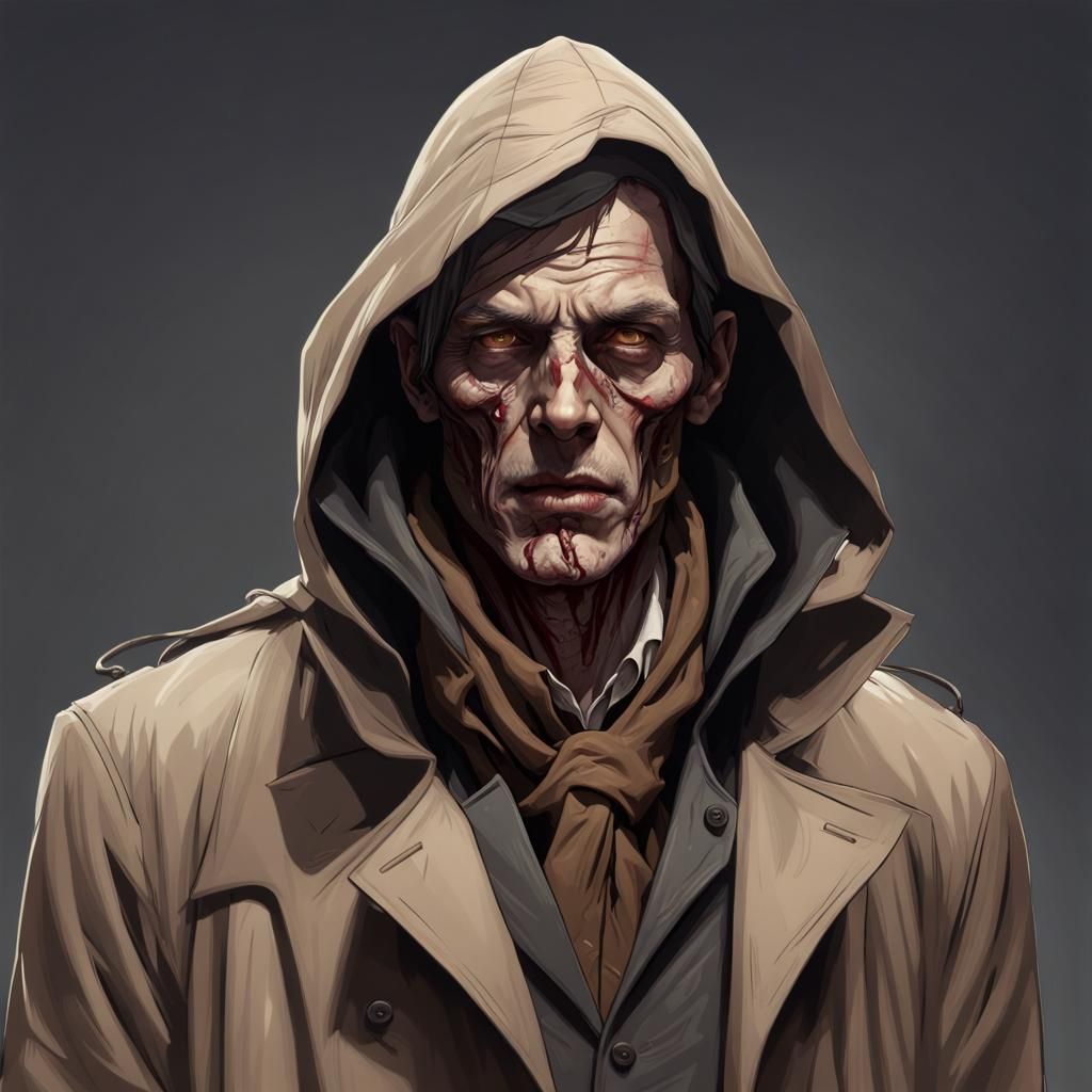 Undead Zombie Portrait in 1930s Style